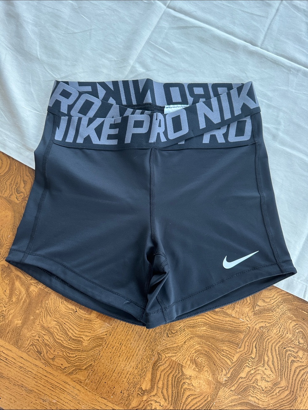 Nike Black Pro Logo Waistband Bike Shorts